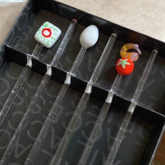 Precidio glass stir sticks. Unique Asian food theme - Picture 2 of 7